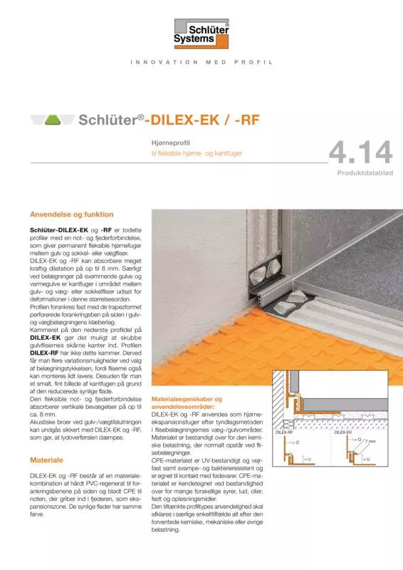 Schlüter-DILEX-EK /-RF | Produktdatablad 4.14