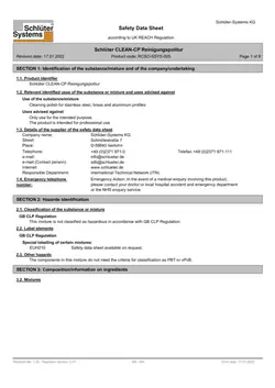 Schlüter-CLEAN-CP - Safety data sheet