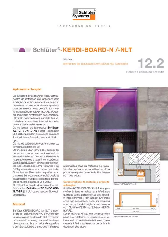 Schlüter-KERDI-BOARD-N /-NLT | Ficha de dados do produto 12.2