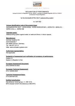 Schlüter-DITRA-HEAT - Declaration of performance