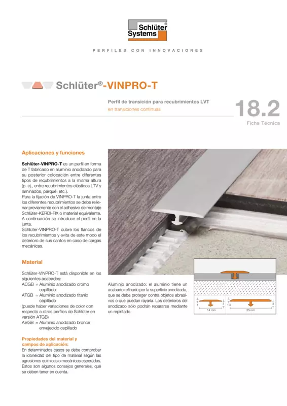 Schlüter-VINPRO-T | Ficha Técnica 18.2