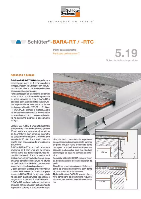 Schlüter-BARA-RT /-RTC | Ficha de dados do produto 5.19