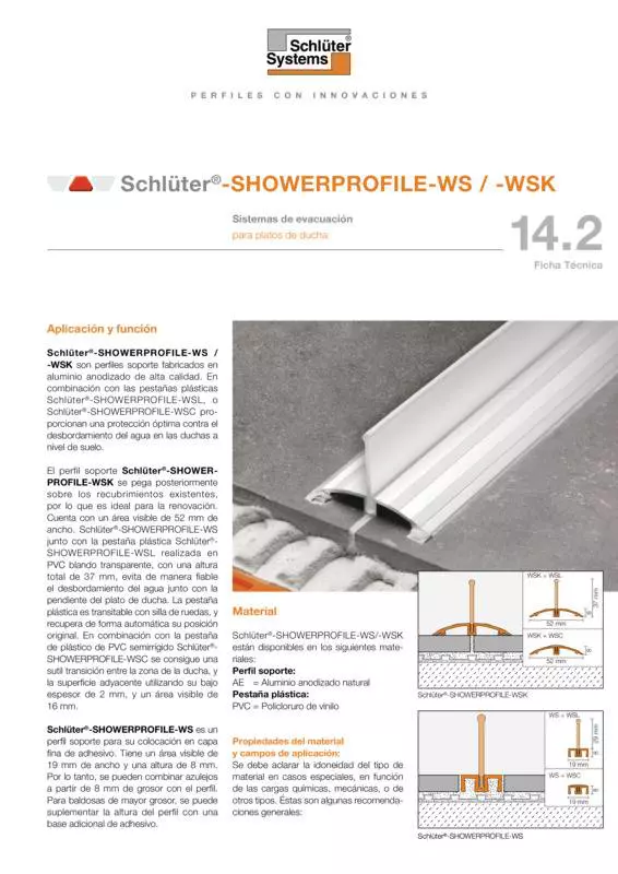 Schlüter-SHOWERPROFILE-WS /-WSK | Ficha Técnica 14.2