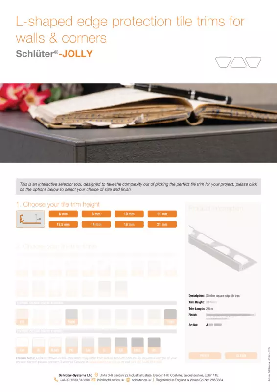 Schlüter-JOLLY | Product Selection Tool