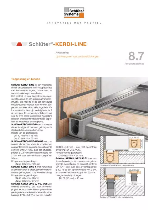 Schlüter-KERDI-LINE | Productdatablad 8.7