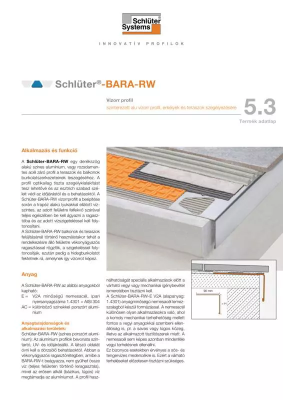 Schlüter-BARA-RW | Termék adatlap 5.3