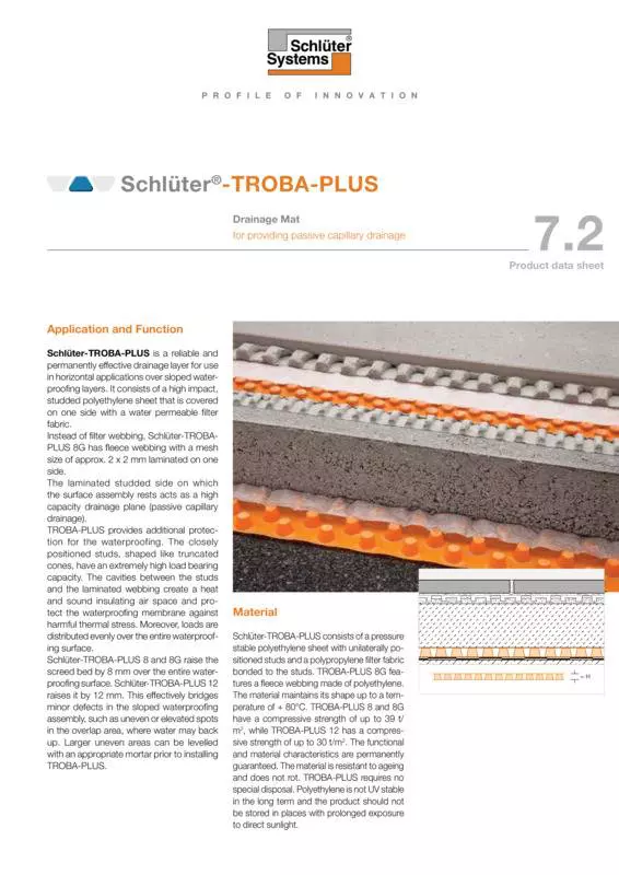 Schlüter-TROBA-PLUS | Product data sheet 7.2