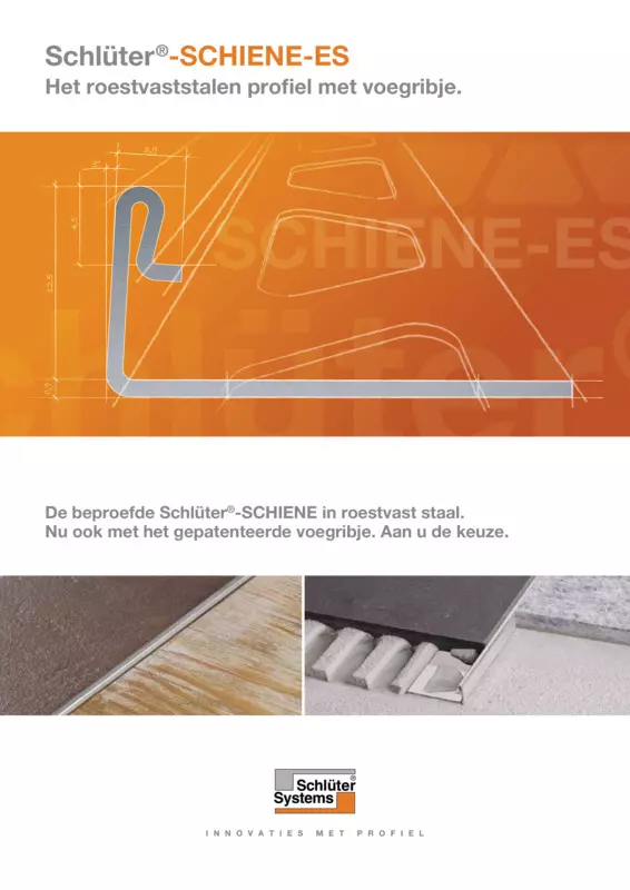 Schlüter-SCHIENE-ES - Het roestvaststalen profiel met voegribje.