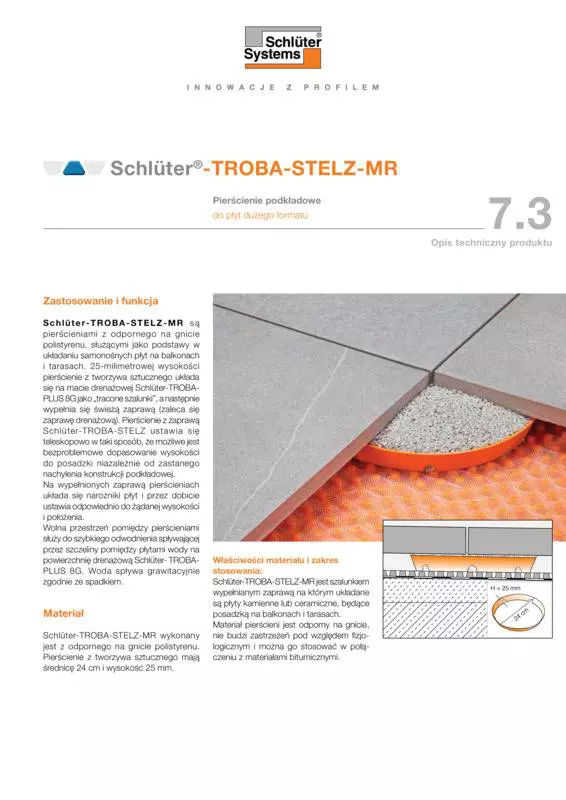 Schlüter-TROBA-STELZ-MR | Opis techniczny produktu 7.3