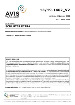 Schlüter-DITRA - Avis Technique 13/19-1462_V2 (janvier 2023)