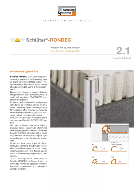 Schlüter-RONDEC | Produktdatablad 2.1