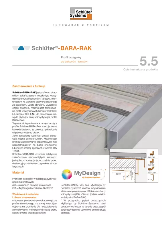 Schlüter-BARA-RAK | Opis techniczny produktu 5.5