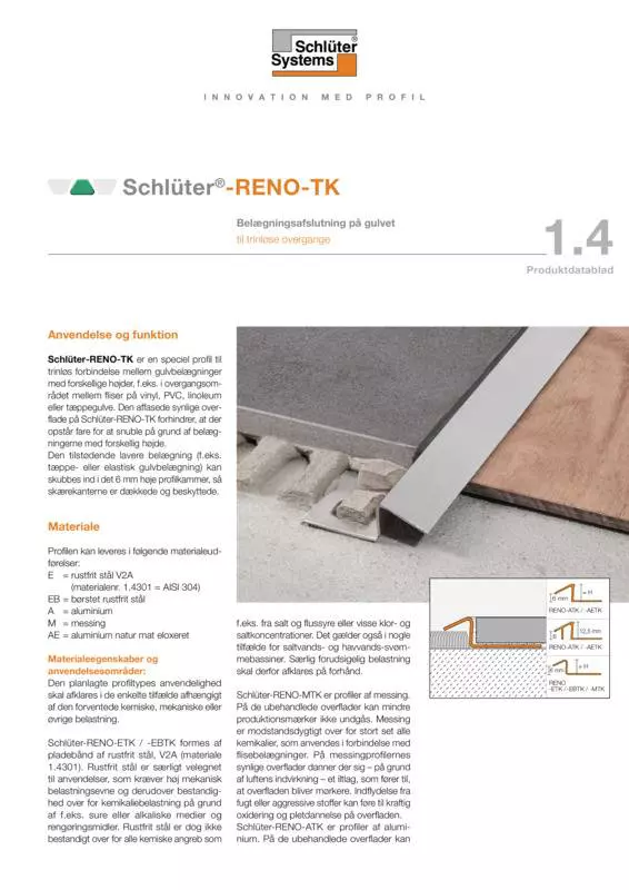 Schlüter-RENO-TK | Produktdatablad 1.4