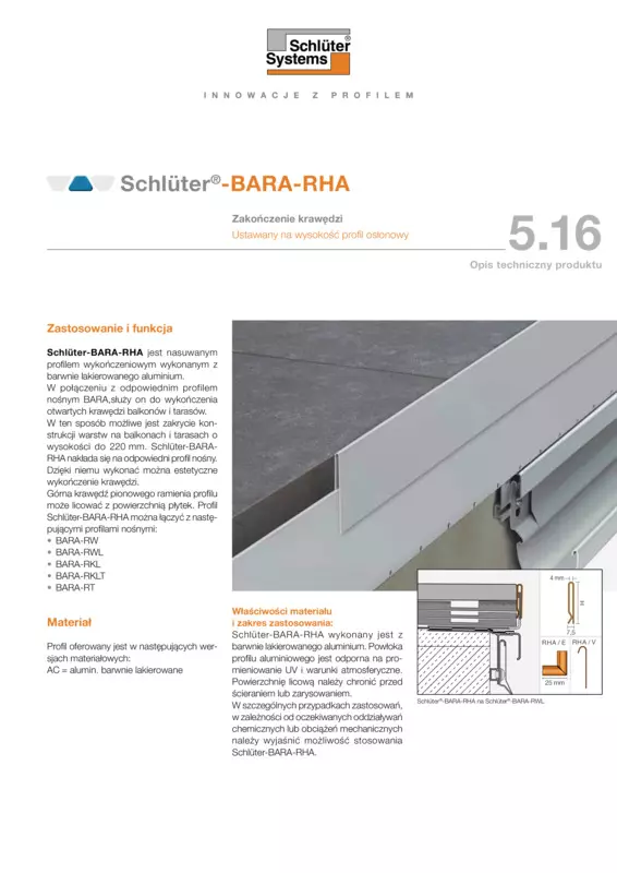 Schlüter-BARA-RHA | Opis techniczny produktu 5.16