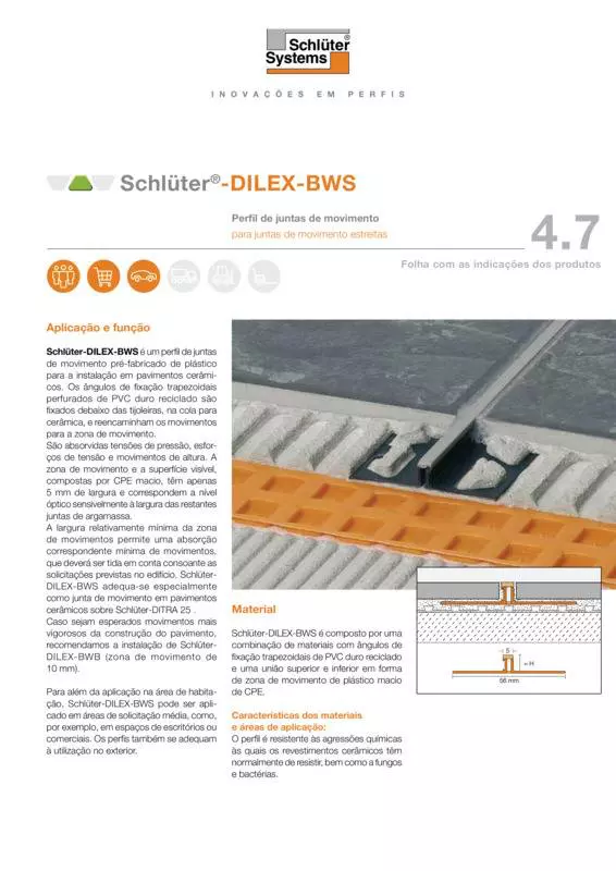 Schlüter-DILEX-BWS | Ficha de dados do produto 4.7