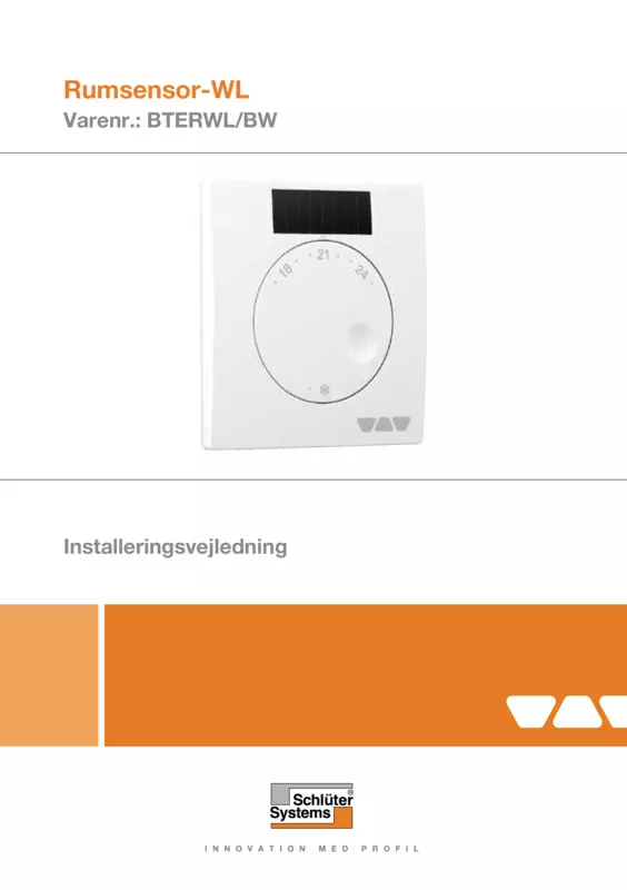 Schlüter-BEKOTEC-THERM-ERWL/BW - Rumsensor-WL | Installeringsvejledning