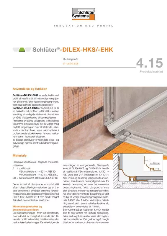 Schlüter-DILEX-HKS /-EHK | Produktdatablad 4.15