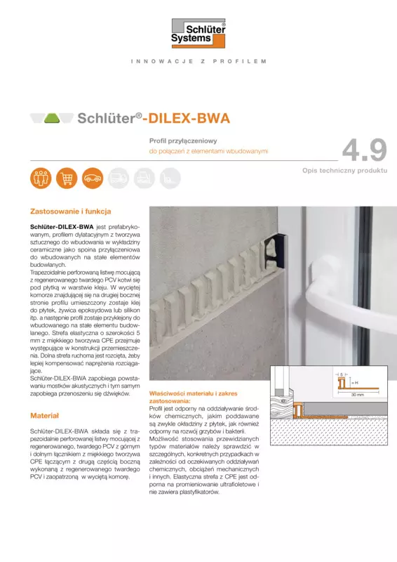 Schlüter-DILEX-BWA | Opis techniczny produktu 4.9