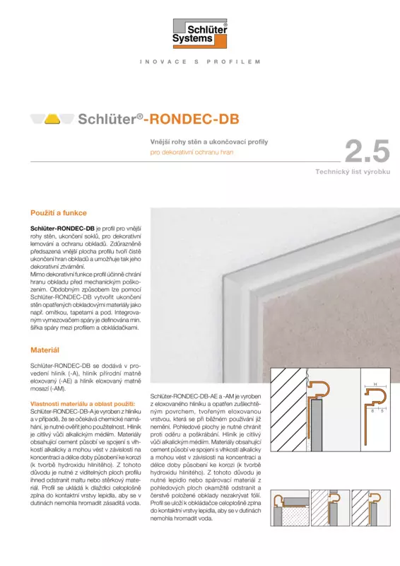 Schlüter-RONDEC-DB | Technický list výrobku 2.5