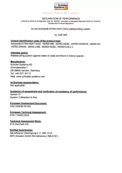 Schlüter-DITRA-HEAT-DUO - Declaration of performance