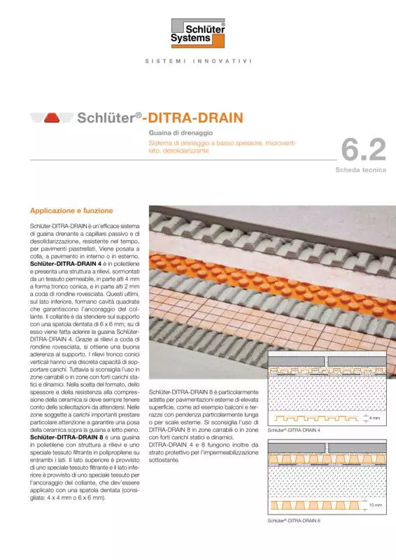 Schlüter-DITRA-DRAIN I Scheda tecnica 6.2