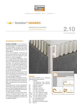Schlüter-QUADEC | Produktdatenblatt 2.10