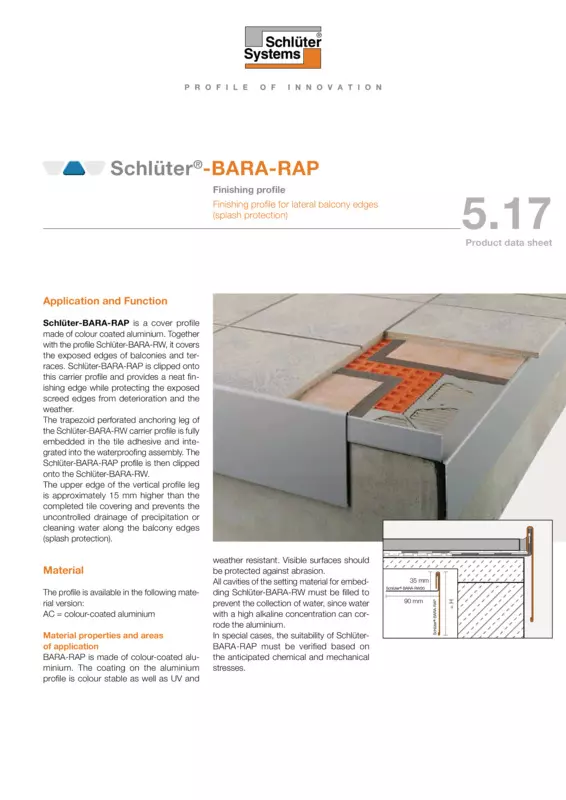 Schlüter-BARA-RAP | Product data sheet 5.17