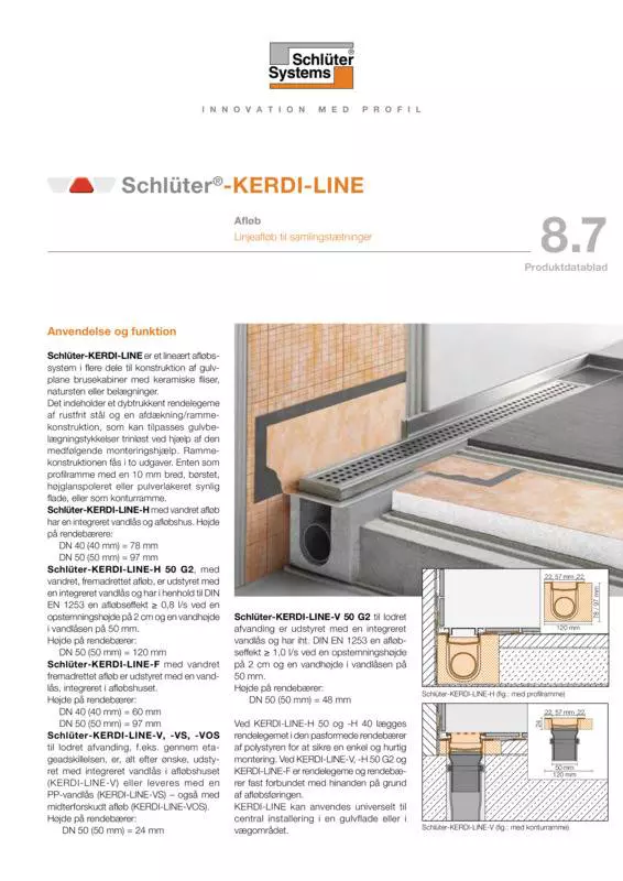 Schlüter-KERDI-LINE | Produktdatablad 8.7