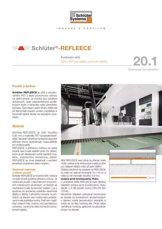 Schlüter-REFLEECE | Technický list výrobku 20.1