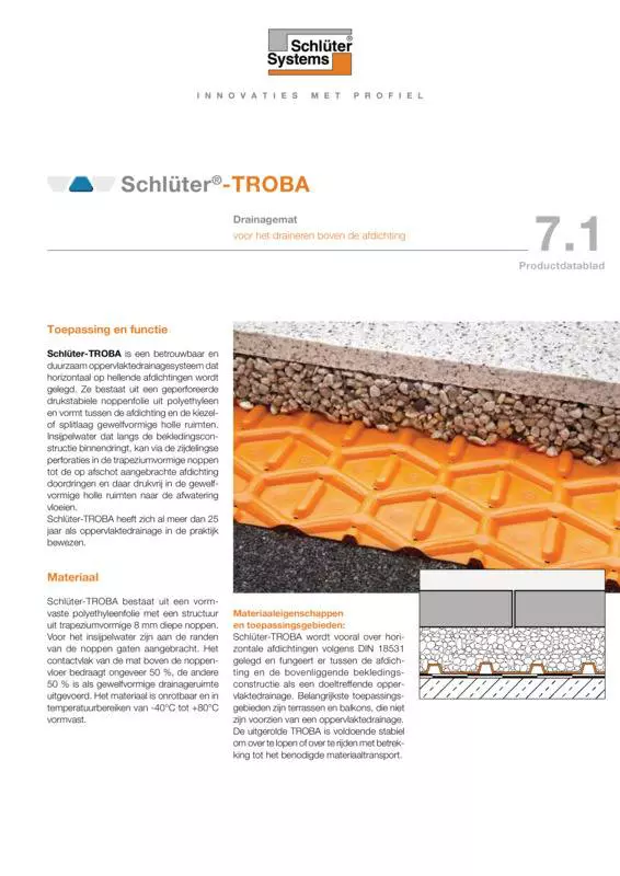 Schlüter-TROBA | Productdatablad 7.1