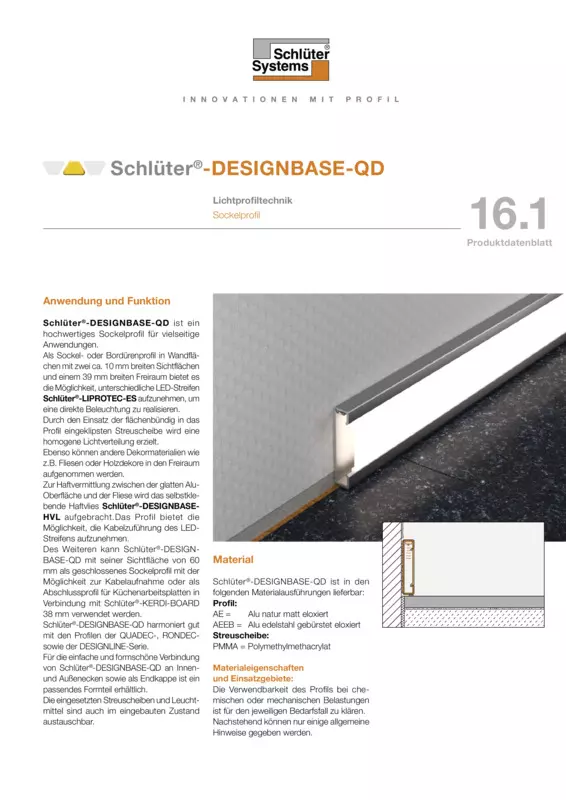 Schlüter-DESIGNBASE-QD | Produktdatenblatt 16.1