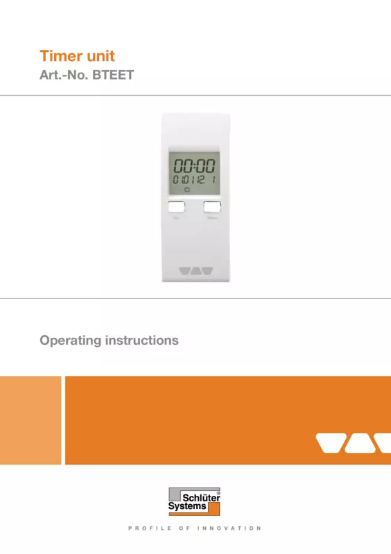 Schlüter-BEKOTEC-THERM-EET - Timer unit | Operating instructions