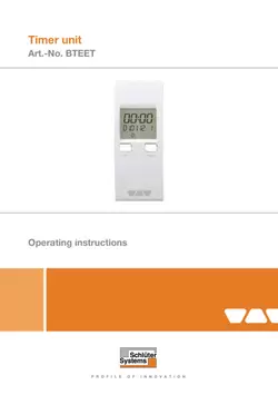 Schlüter-BEKOTEC-THERM-EET - Timer unit | Operating instructions