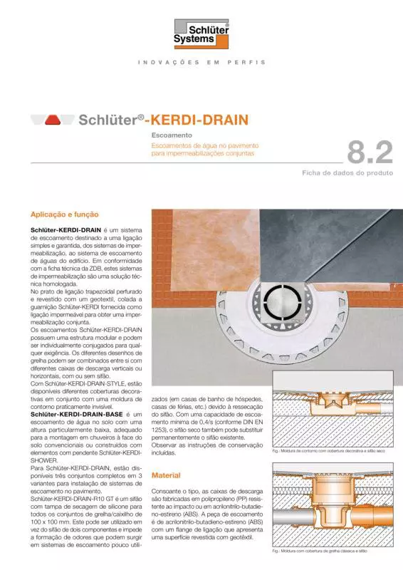 Schlüter-KERDI-DRAIN | Ficha de dados do produto 8.2