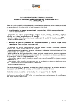 Schlüter-DITRA – Descriptif type V0