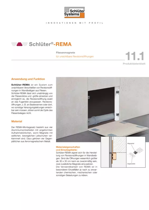 Schlüter-REMA | Produktdatenblatt 11.1