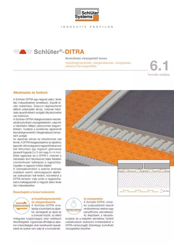 Schlüter-DITRA | Termék-adatlap 6.1
