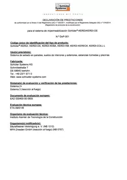Schlüter-KERDI - Declaración de prestaciones