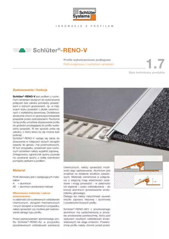 Schlüter-RENO-V | Opis techniczny produktu 1.7
