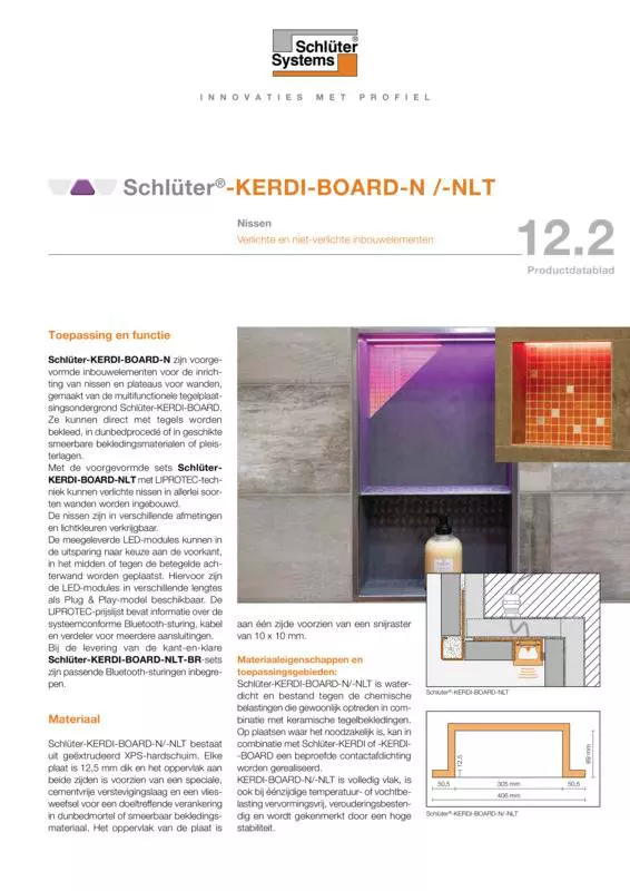 Schlüter-KERDI-BOARD-N / -NLT | Productdatablad 12.2