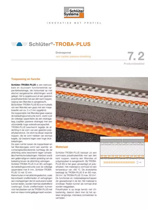 Schlüter-TROBA-PLUS | Productdatablad 7.2