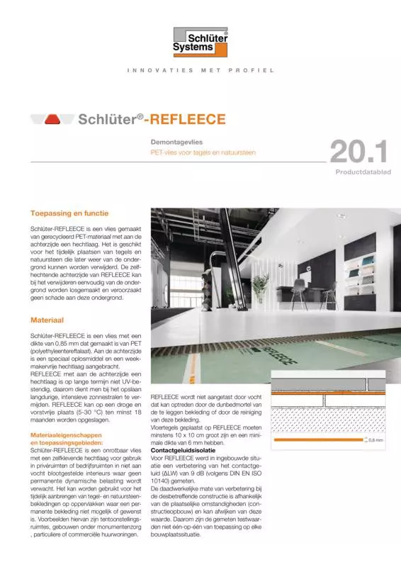 Schlüter-REFLEECE | Productdatablad 20.1
