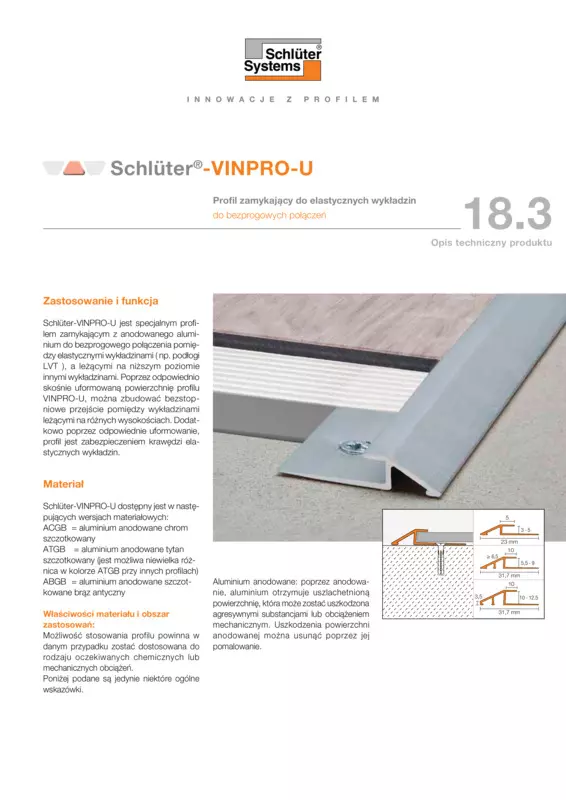 Schlüter-VINPRO-U | Opis techniczny produktu 18.3