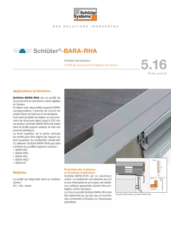 Schlüter-BARA-RHA | Fiche produit 5.16