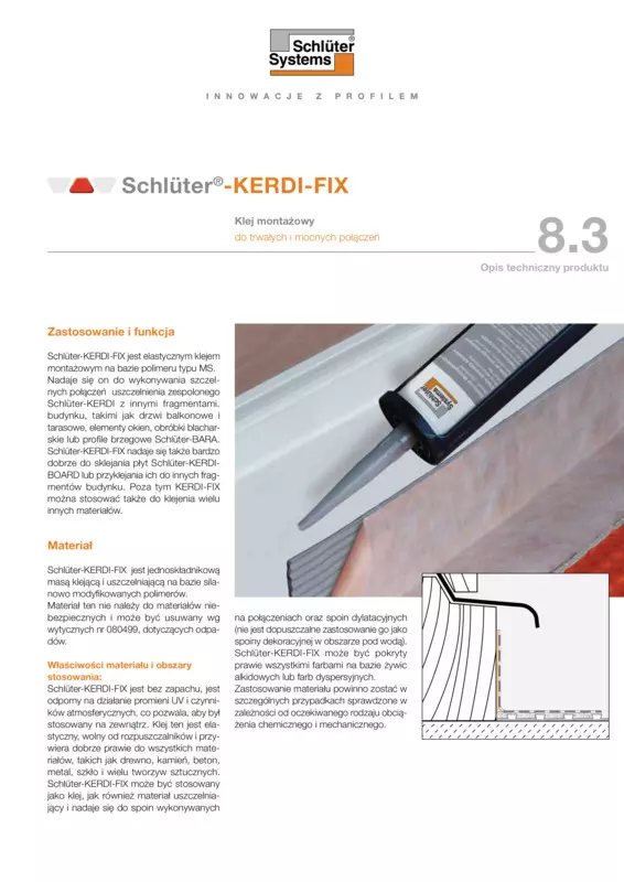 Schlüter-KERDI-FIX | Opis techniczny produktu 8.3