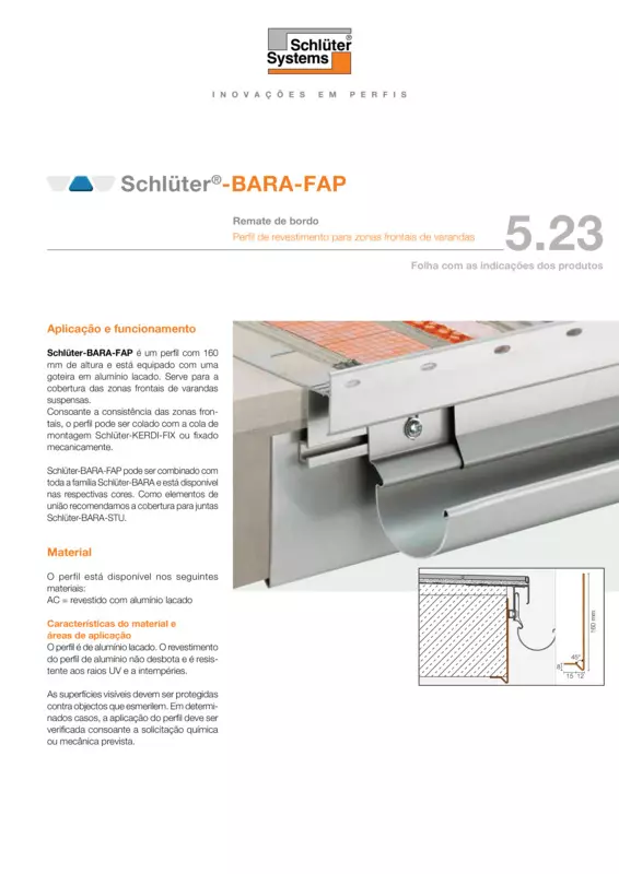 Schlüter-BARA-FAP | Ficha de dados do produto 5.23