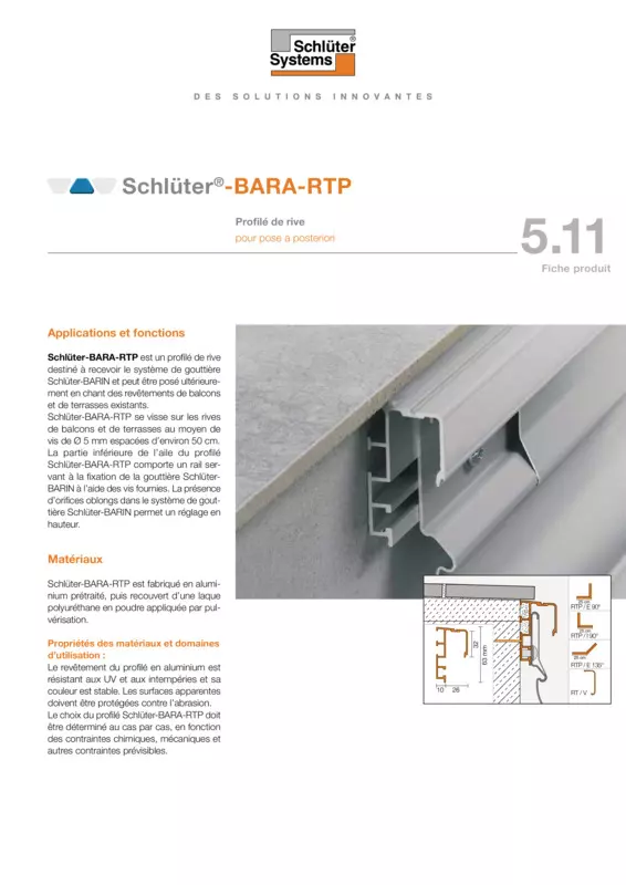 Schlüter-BARA-RTP | Fiche produit 5.11