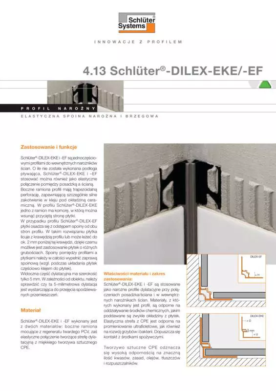 Schlüter-DILEX-EKE /-EF | Opis techniczny produktu 4.13