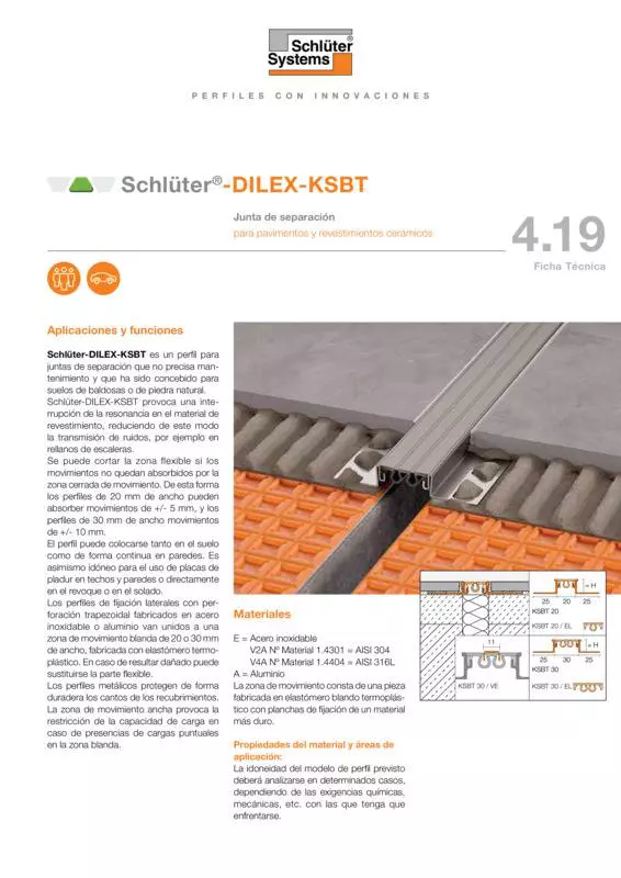 Schlüter-DILEX-KSBT | Ficha Técnica 4.19