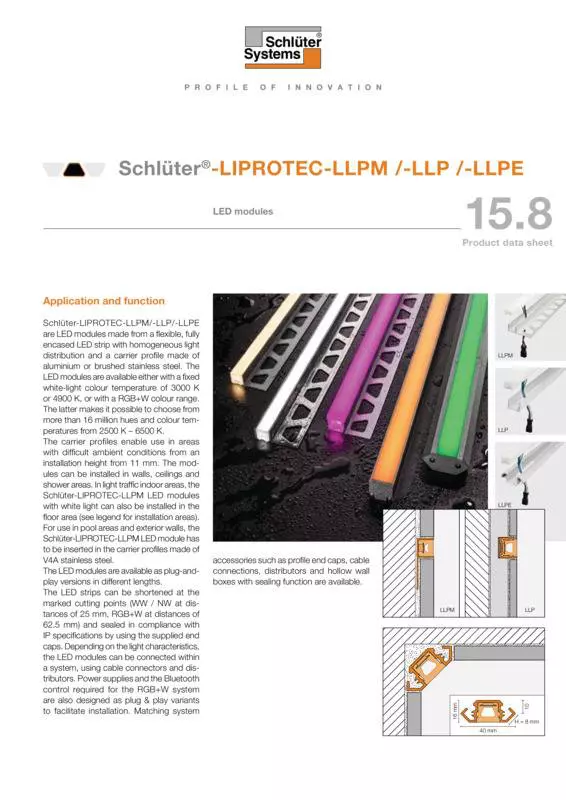 Schlüter-LIPROTEC-LLPM /-LLP /-LLPE | Product data sheet 15.8